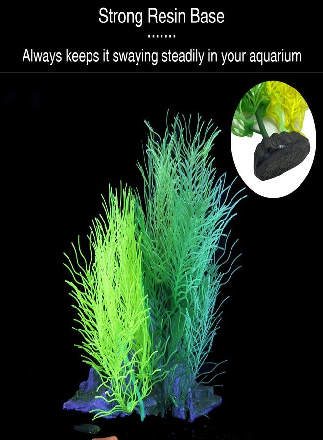 LPFLASAT Big-Yellow Aquarium Decor Artificial Plant Glowing Aquatic Plants Silicone Ornament for Fish Tank Landscape Decoration Betta Fish Tank Decor (1 Count) - Image 3